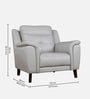 Alexa Leatherette 1 Seater Sofa In Light Grey Colour