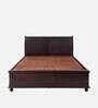 Alexander Sheesham Wood King Size Bed in Dark Walnut Finish with Hydraulic Storage