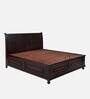 Alexander Sheesham Wood King Size Bed in Dark Walnut Finish with Hydraulic Storage