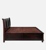 Alexander Sheesham Wood King Size Bed in Dark Walnut Finish with Hydraulic Storage