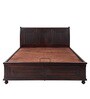 Alexander Sheesham Wood Queen Size Bed in Dark Walnut Finish with Hydraulic Storage