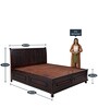 Alexander Sheesham Wood Queen Size Bed in Dark Walnut Finish with Hydraulic Storage