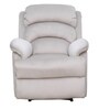 Alexandria Leatherette Manual 1 Seater Recliner in Light Grey Colour