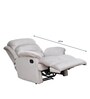 Alexandria Leatherette Manual 1 Seater Recliner in Light Grey Colour