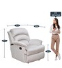 Alexandria Leatherette Manual 1 Seater Recliner in Light Grey Colour