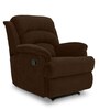 Alexandria Fabric Manual 1 Seater Recliner in Brown Colour