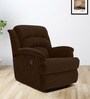 Alexandria Fabric Manual 1 Seater Recliner in Brown Colour