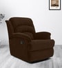 Alexandria Fabric Manual 1 Seater Recliner in Brown Colour