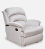 Alexandria Leatherette Manual 1 Seater Recliner in Light Grey Colour