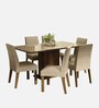 Alexis 6 Seater Dining Set in Wood Finish
