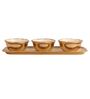 Alf Vine White & Gold Aluminium (Set of 4) Dessert Bowl with Tray