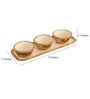 Alf Vine White & Gold Aluminium (Set of 4) Dessert Bowl with Tray