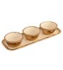 Alf Vine White & Gold Aluminium (Set of 4) Dessert Bowl with Tray
