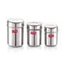 Alfa Premium Heavy Gauge Silver (300, 500, 650 ML) Stainless Steel 3 Pcs Storage Container