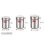 Alfa Premium Heavy Gauge Silver (300, 500, 650 ML) Stainless Steel 3 Pcs Storage Container