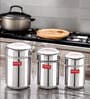 Alfa Premium Heavy Gauge Silver (300, 500, 650 ML) Stainless Steel 3 Pcs Storage Container