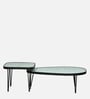 Alfena Metal Nesting Coffee Table Set with White Porcelain Top (Set of 2)