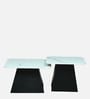 Alfena Square Metal Nesting Coffee Table Set with White Porcelain Top (Set of 2)