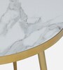 Alfons Coffee Table In Brass Finish With Porcelain Top