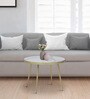 Alfons Coffee Table In Brass Finish With Porcelain Top