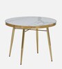 Alfons Coffee Table In Brass Finish With Porcelain Top