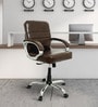Alfred Mid Back Office chair in Brown Colour
