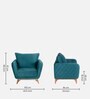 Alfredo Fabric 1 Seater Sofa in Turquois Colour
