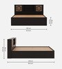 Algol Queen Size Bed In Columbian Walnut Colour With Box Storage