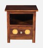 Alhambra Sheesham Wood Bedside Table In Scratch Resistant Provincial Teak Finish