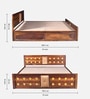Alhambra Sheesham Wood King Size Bed In Scratch Resistant Provincial Teak With Box Storage