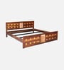 Alhambra Sheesham Wood Queen Size Bed In Scratch Resistant Provincial Teak