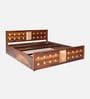 Alhambra Sheesham Wood Queen Size Bed In Scratch Resistant Provincial Teak With Box Storage