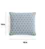 Alice Blue & Natural 100% Cotton Geometric 16X16 Inches Knitted Cushion Cover