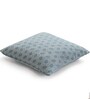 Alice Blue & Natural 100% Cotton Geometric 16X16 Inches Knitted Cushion Cover