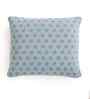 Alice Blue & Natural 100% Cotton Geometric 16X16 Inches Knitted Cushion Cover