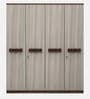 Alicia 4 Door Wardrobe In Walnut Colour With Drawer & Locker