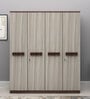 Alicia 4 Door Wardrobe In Walnut Colour With Drawer & Locker