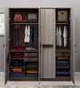 Alicia 4 Door Wardrobe In Walnut Colour With Drawer & Locker