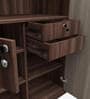 Alicia 4 Door Wardrobe In Walnut Colour With Drawer & Locker