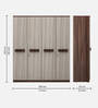 Alicia 4 Door Wardrobe In Walnut Colour With Drawer & Locker