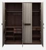 Alicia 4 Door Wardrobe In Walnut Colour With Drawer & Locker