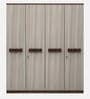 Alicia 4 Door Wardrobe In Walnut Colour With Drawer & Locker