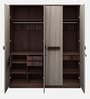 Alicia 4 Door Wardrobe In Walnut Colour With Drawer & Locker