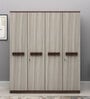 Alicia 4 Door Wardrobe In Walnut Colour With Drawer & Locker