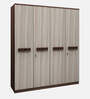 Alicia 4 Door Wardrobe In Walnut Colour With Drawer & Locker