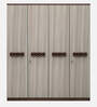 Alicia 4 Door Wardrobe In Walnut Colour With Drawer & Locker