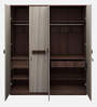 Alicia 4 Door Wardrobe In Walnut Colour With Drawer & Locker