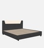 Alina Leatherette Upholstered King Size Bed in Concrete Grey Colour with Box Storage