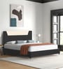 Alina Leatherette Upholstered King Size Bed in Concrete Grey Colour with Box Storage