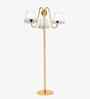 Alina Gold Metal Novelty Floor Lamp with White Fabric Shade